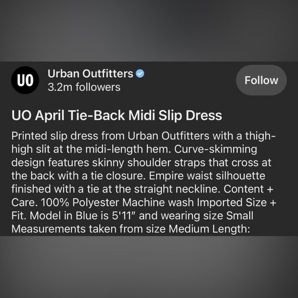 Urban Outfitters April Tie-Back Midi Slip Dress, Small, Green Floral EUC - Picture 12 of 12